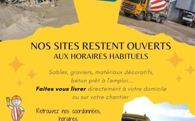 Nos sites restent ouverts pendant le confinement