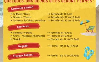 Sites ouverts/fermés en Août 2024